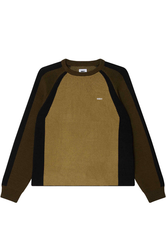 Obey Raglan Crew Neck Sweater Mermaid Green - BONKERS