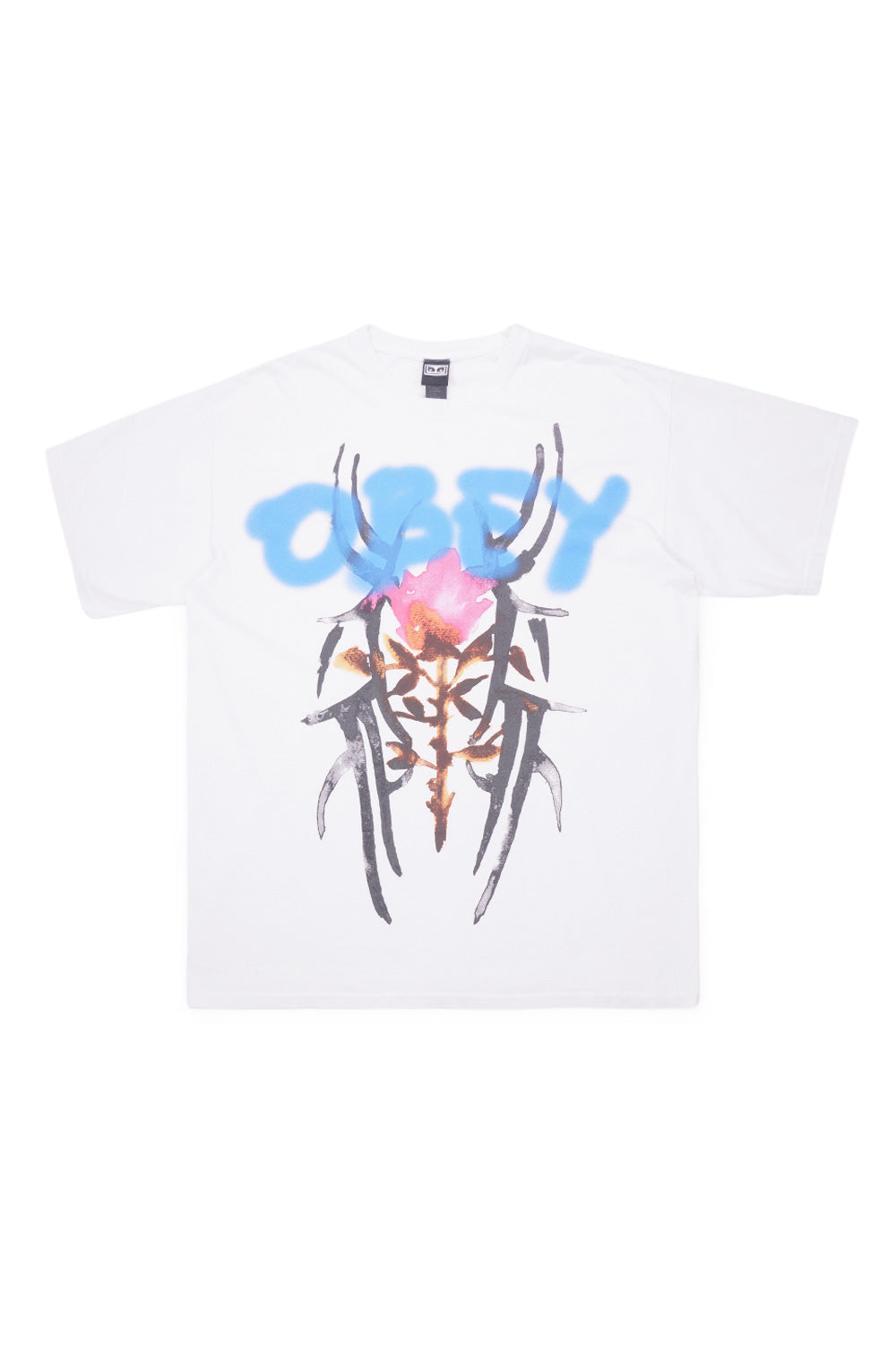 Obey Rose Tribal T-Shirt White - BONKERS