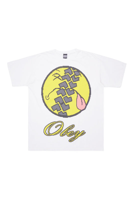 Obey Smile Tire T-Shirt White - BONKERS