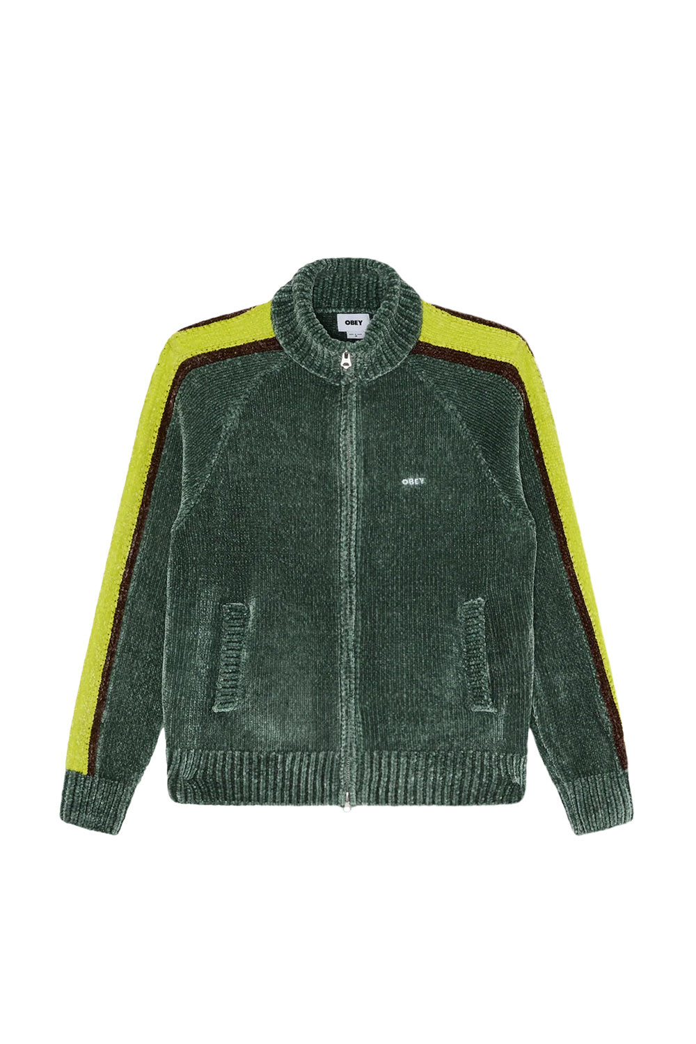 Obey Varen Zip Up Sweater Waldgrün