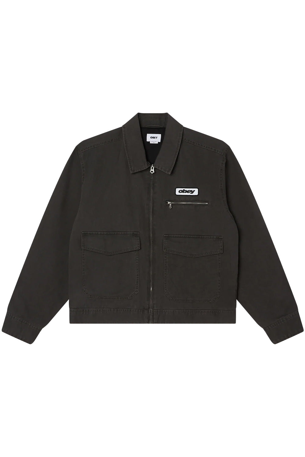 Obey Walter Work Jacket Black Faded Wash - BONKERS