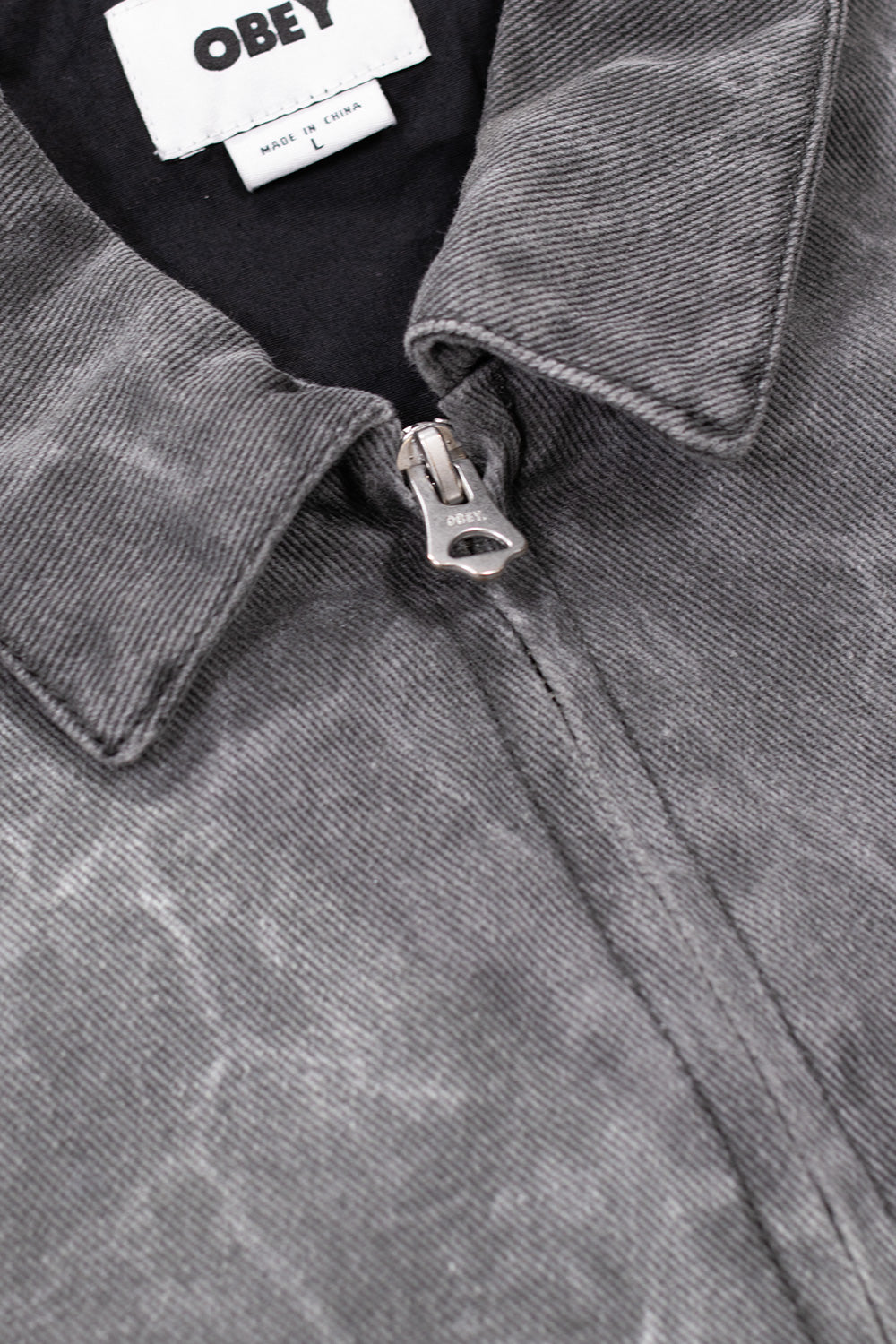 Obey Workman Zip Jacket Black (Wrinkle Wash) - BONKERS