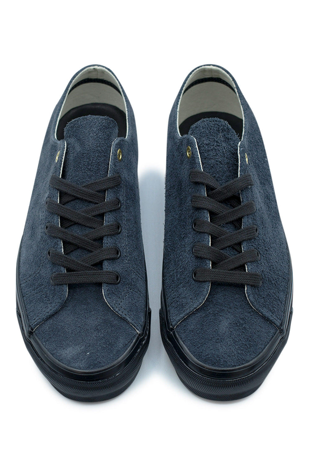 Top view of OTW by Vans Style 31 India Ink featuring textured navy suede upper, tonal black laces and vintage-inspired low top skateboarding design