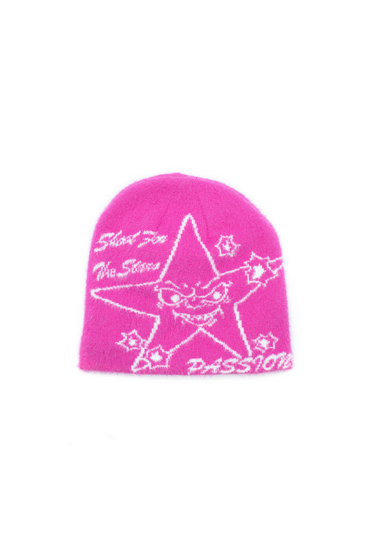 Passion Target Practice Fohair Beanie Pink