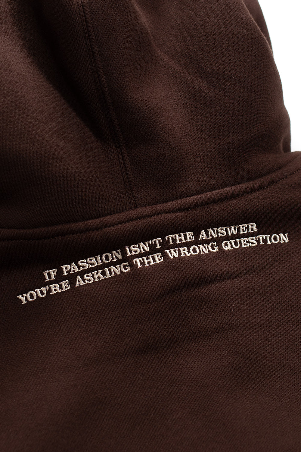 Skate Hoodie von PASSION in Braun – Streetwear mit authentischer Ästhetik und 100 % Baumwolle.