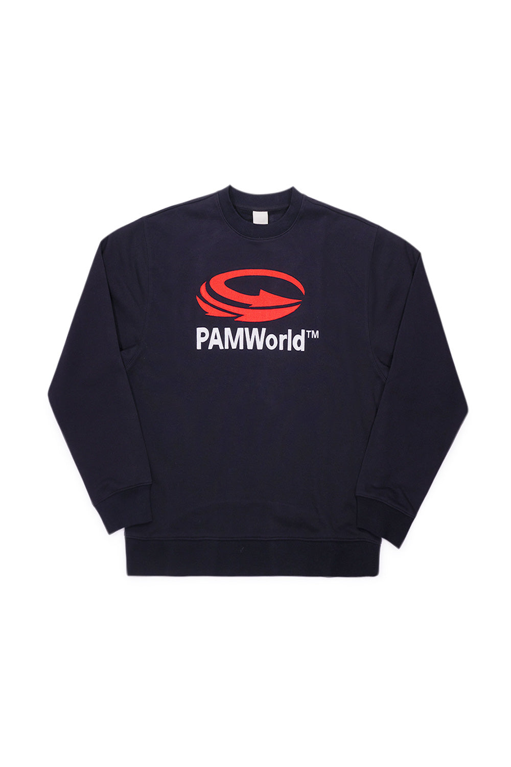 "Perks and Mini PAM World 2.0 Crew Sweatshirt in Schwarz – lässiger Oversized-Fit mit auffälligem Grafik-Print"