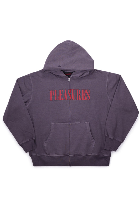 Pleasures Onyx Zip Up Hoodie Faded Black - BONKERS