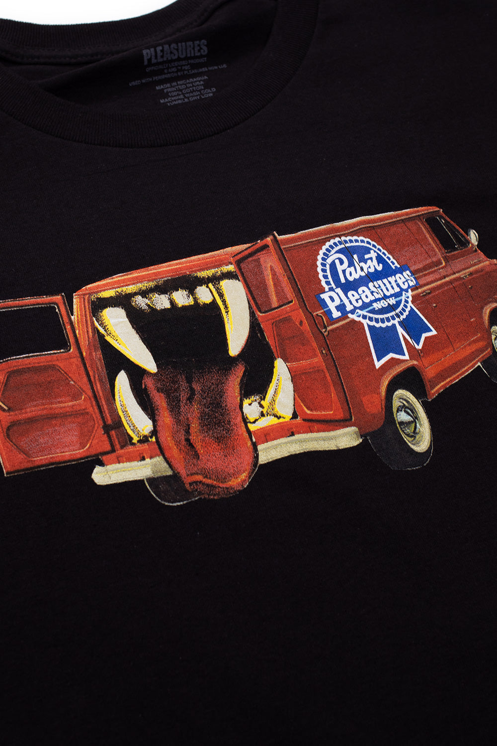 Pleasures X Pabst Blue Ribbon Beer Van T-Shirt Black - BONKERS