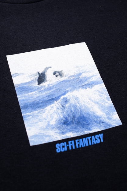 Sci-Fi Fantasy Killer Whale T-Shirt Black - BONKERS