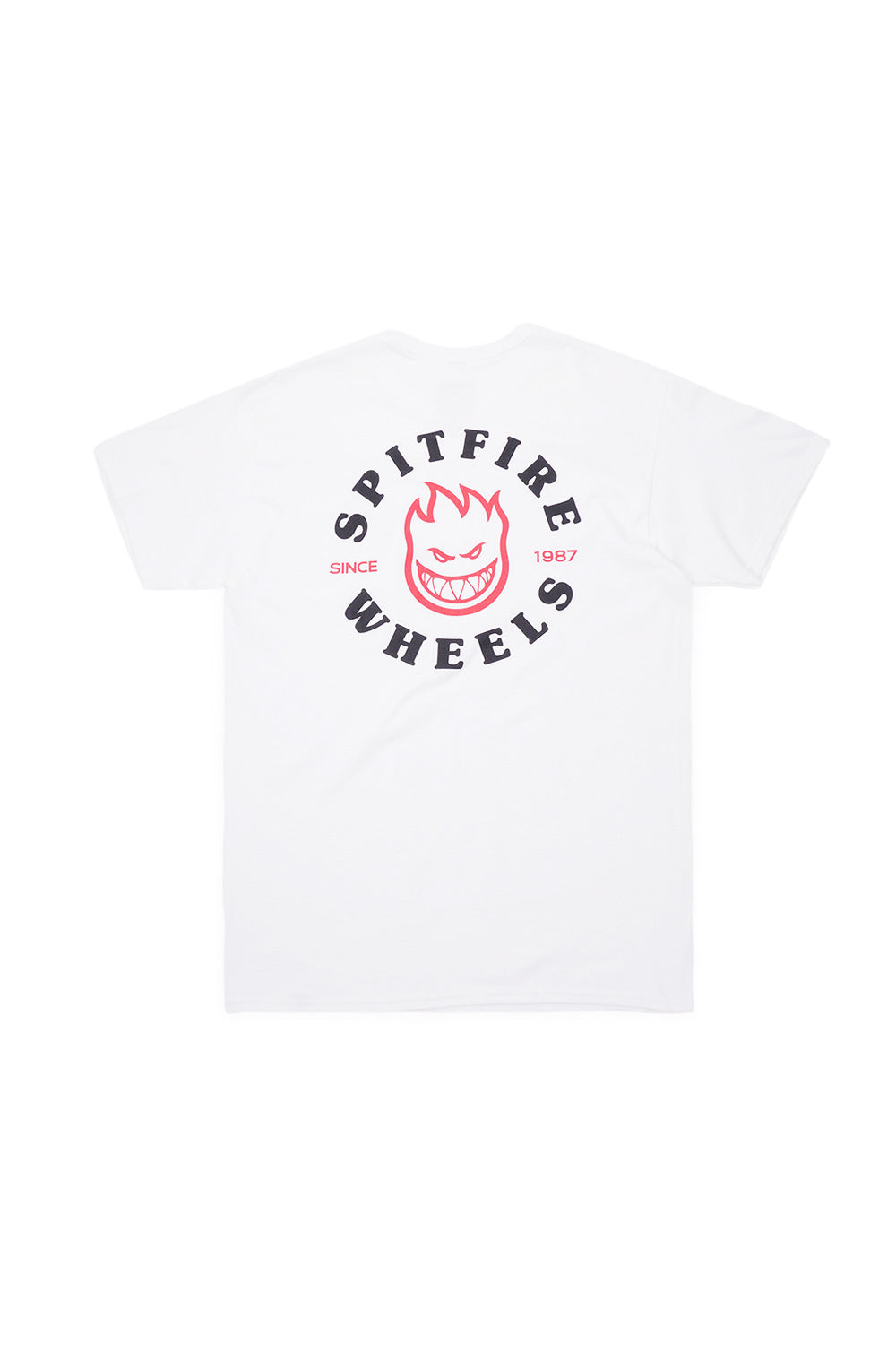 "Weißes Spitfire Wheels T-Shirt mit großem Bighead-Logo auf der Vorderseite"​