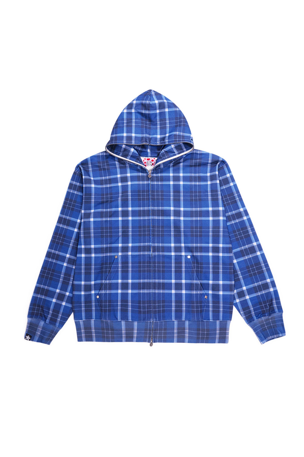 Starteam East Village Plaid Full Zip Hoodie Blue – Stylischer blauer Hoodie mit Karomuster und praktischem Reißverschluss
