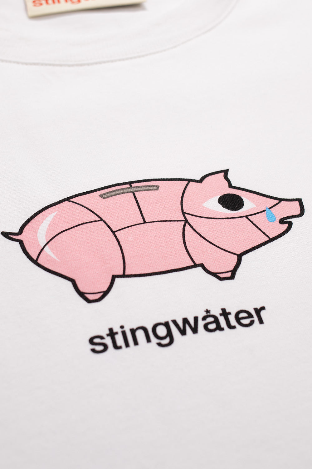 Stingwater Budget Cut Tee in Weiß – Lässiges Kurzarmshirt aus Baumwolle mit einzigartigem Design