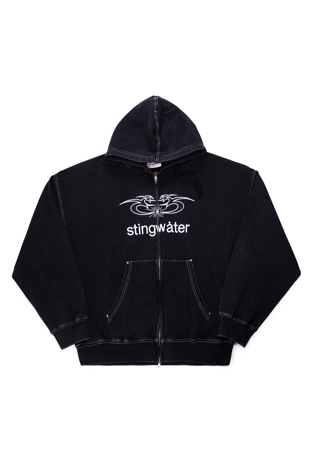 Stingwater Moses Zip Up Hoodie Black - BONKERS