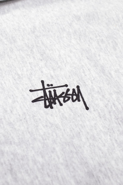 Stussy Basic Logo Hoodie Ash Heather - BONKERS