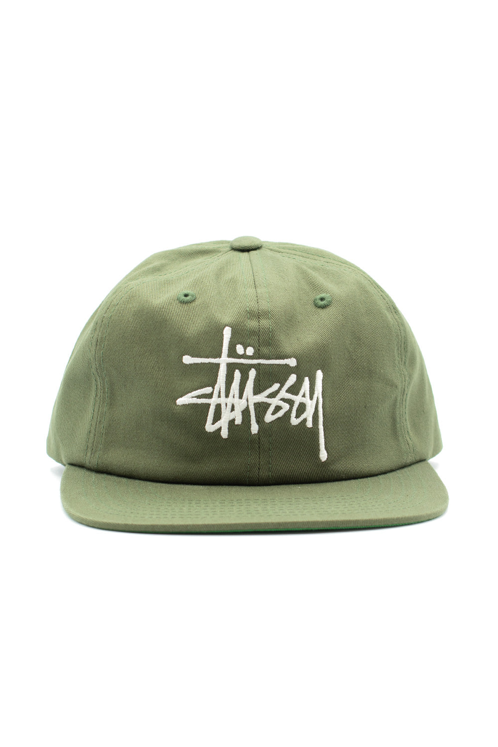 Stussy Basic Stapback Cap Olive - BONKERS