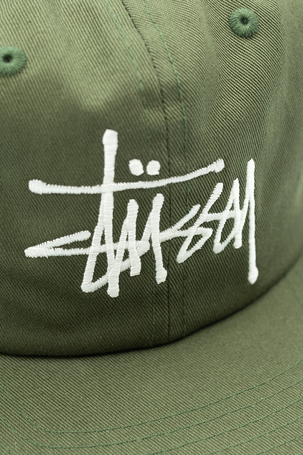 Stussy Basic Stapback Cap Olive - BONKERS