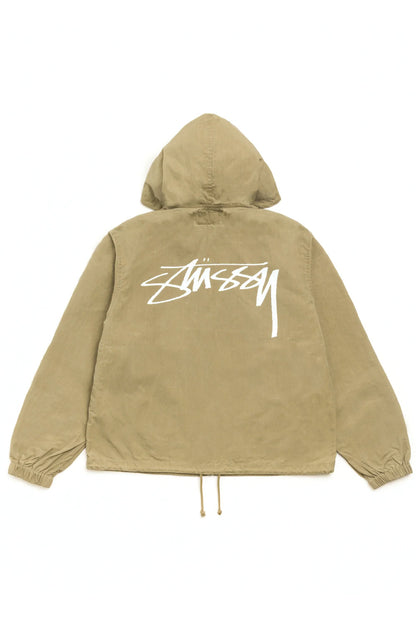 Stüssy Beach Shell Cotton Wax Jacket Verde Oliva