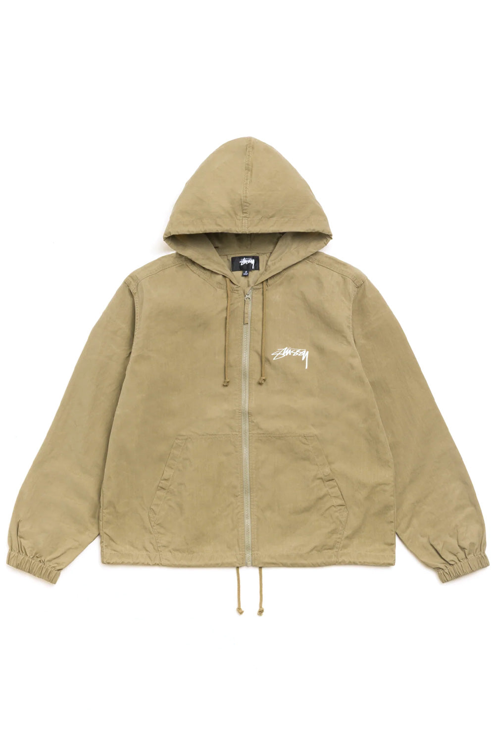 Stüssy Beach Shell Cotton Wax Jacket Verde Oliva