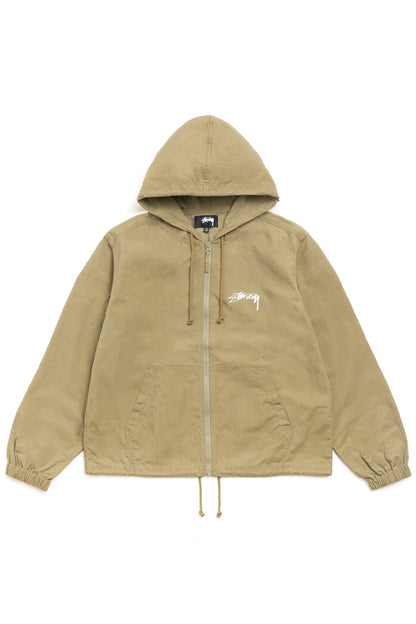 Stüssy Beach Shell Cotton Wax Jacket Verde Oliva