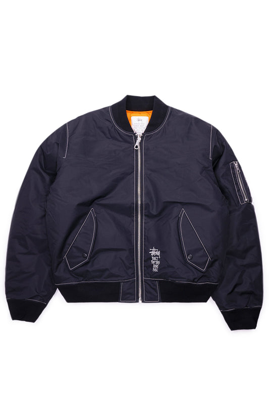 Stussy Built Bomber Jacket Black - BONKERS
