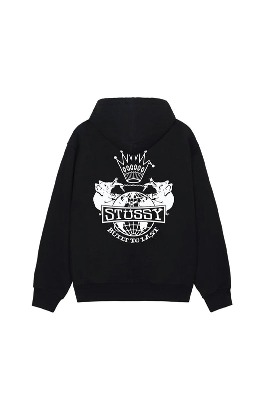 Stussy Built To Last Zip Hood Black - BONKERS