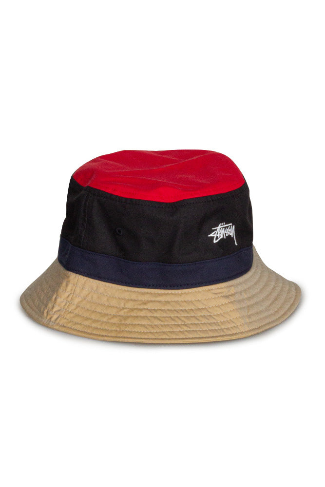 Stussy Color Block Bucket Hat Black - BONKERS