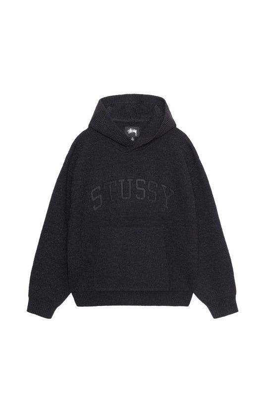 Stüssy Felt Patch Knit Hood Black