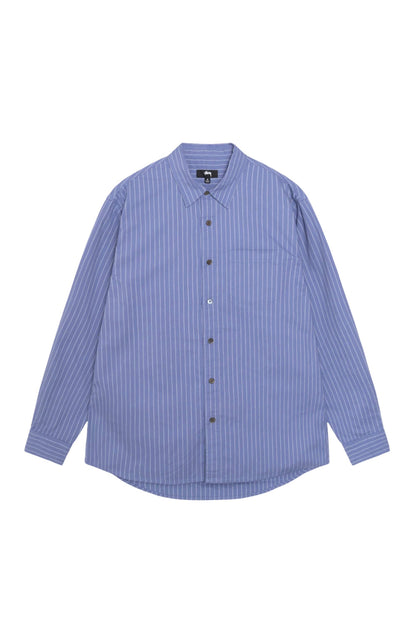 Stussy Oxfort LS Shirt Blue Stripe - BONKERS