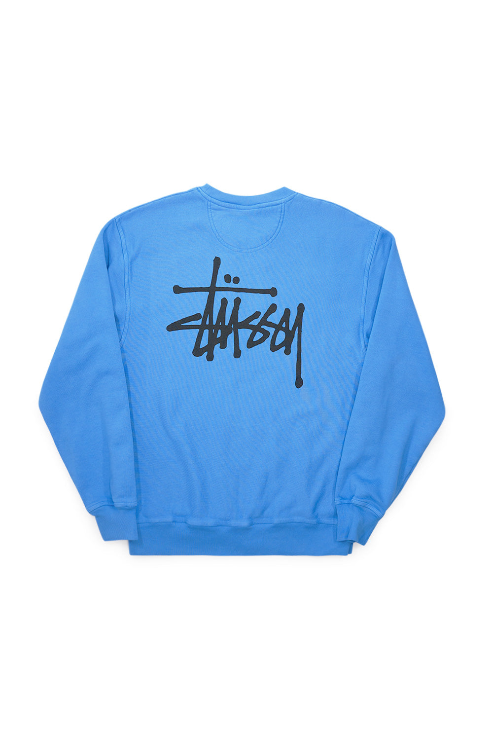 Stussy Pigment Dyed Basic Logo Crewneck Blue - BONKERS