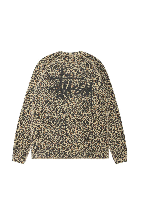 Stussy Raglan Thermal Basic Stock Leopard - BONKERS