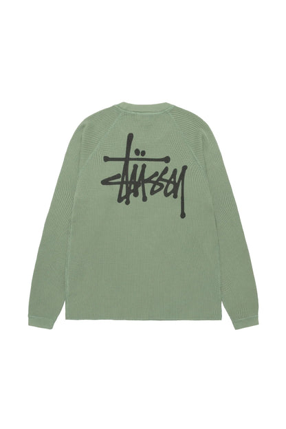 Stussy Raglan Thermal Basic Stock Sage - BONKERS