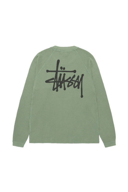 Stussy Raglan Thermal Basic Stock Sage - BONKERS