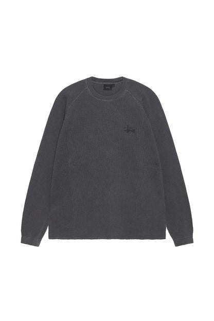 Stussy Raglan Thermal Basic Stock Washed Black - BONKERS