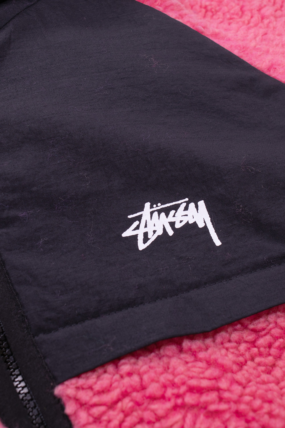 Stussy Sherpa Paneled Hooded Jacket Pink - BONKERS