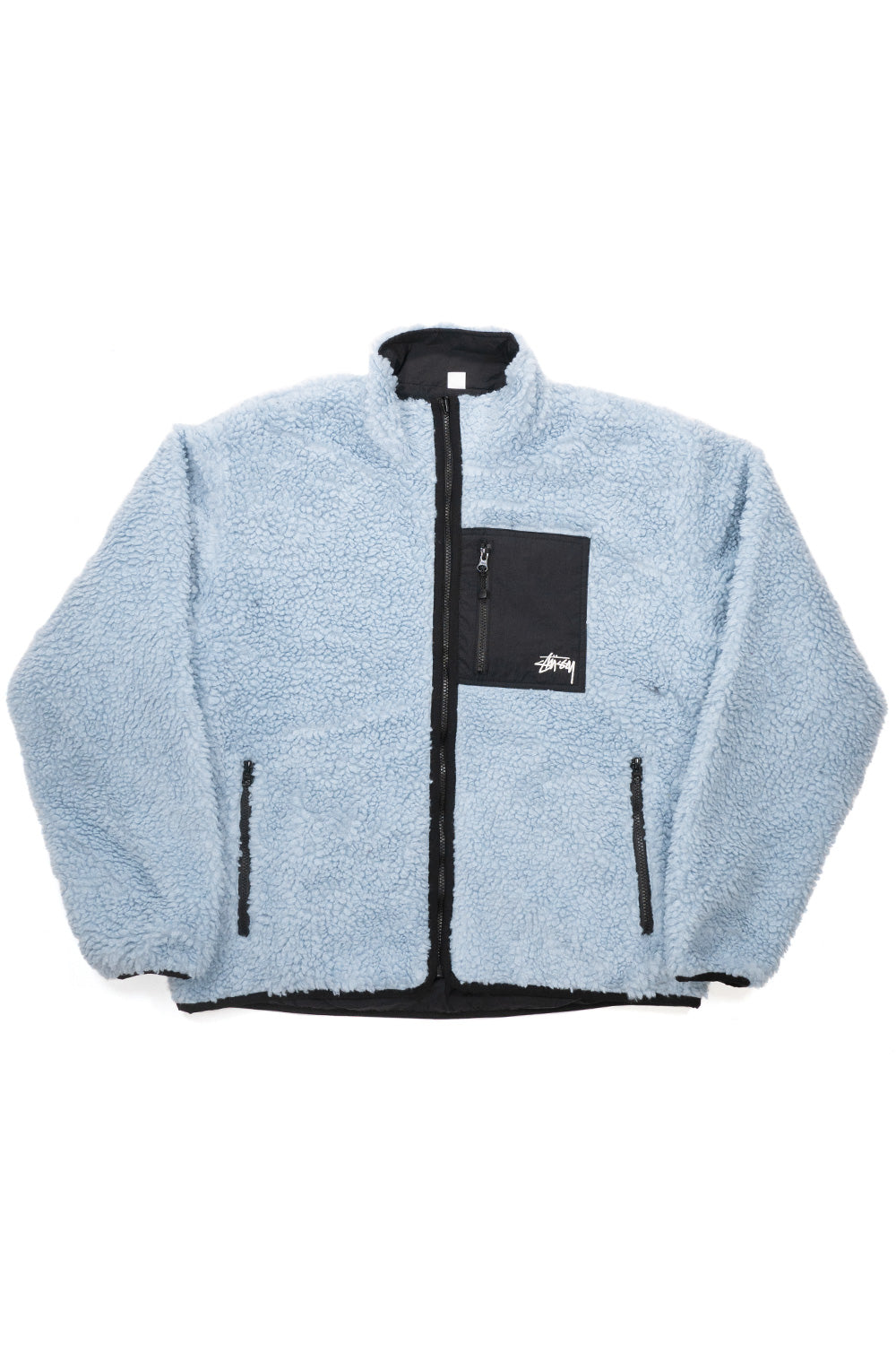 Stussy Sherpa Reversible Jacket Light Denim - BONKERS