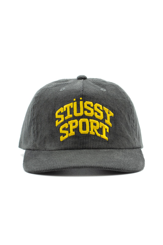 Stussy Sport Arch Cord Stapback Cap Charcoal - BONKERS