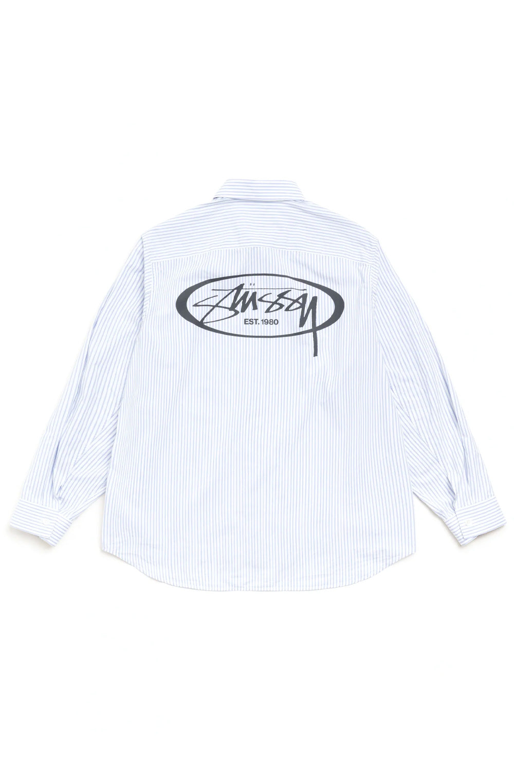 Stüssy Standard LS Shirt Logo Blue Stripe - BONKERS