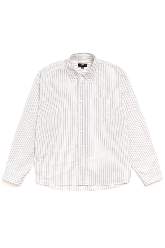 Stüssy Standard LS Shirt Altweiss Gestreift