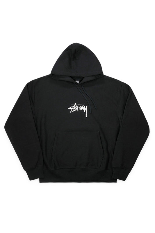 Stussy Stock Logo Applique Hoodie Black - BONKERS