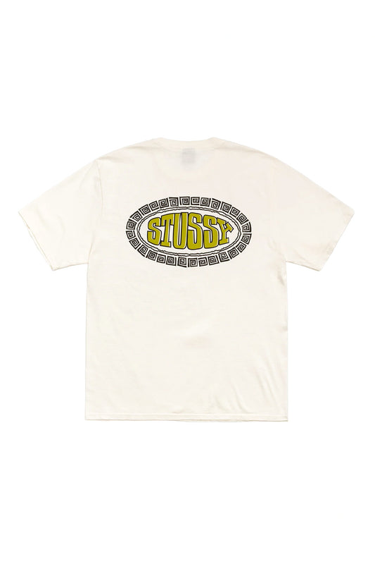 Stüssy Tile Oval Pig. Dyed T-Shirt Altweiss