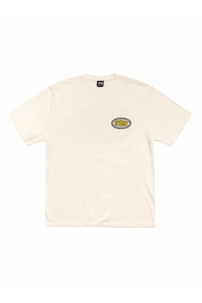 Stüssy Tile Oval Pig. Dyed T-Shirt Altweiss