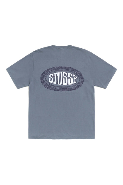 Stüssy Tile Oval Pig. Dyed T-Shirt Marineblauw