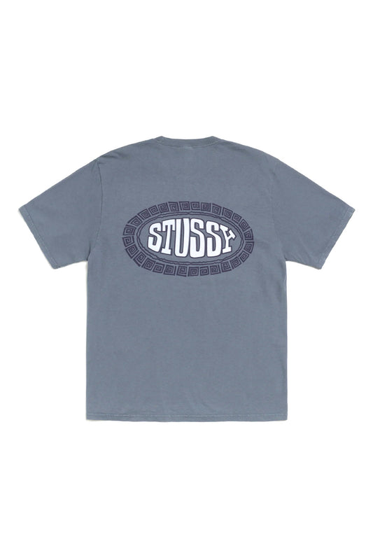 Stüssy Tile Oval Pig. Dyed T-Shirt Marineblauw