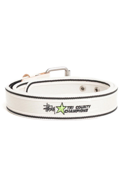 Stüssy Tri County Webbing Belt Blanco Roto