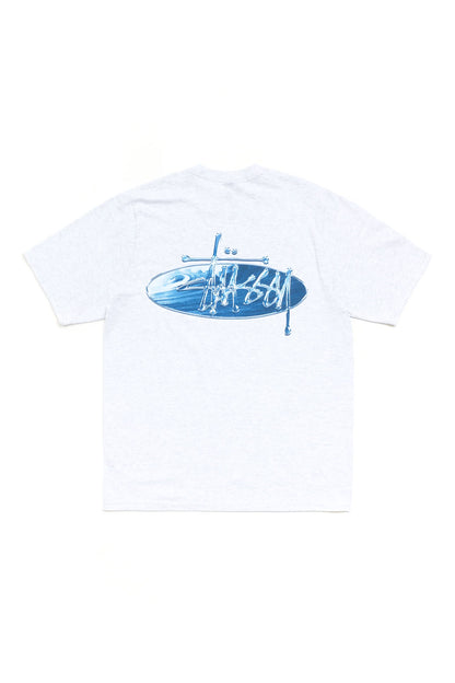 Stüssy Wave Oval T-Shirt Grijs Gevlekt