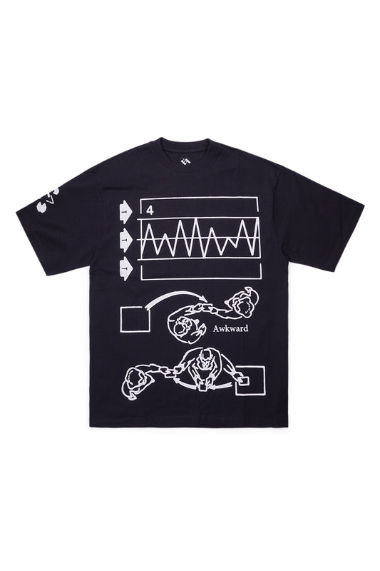 The Trilogy Tapes Awkward Graph T-Shirt Schwarz