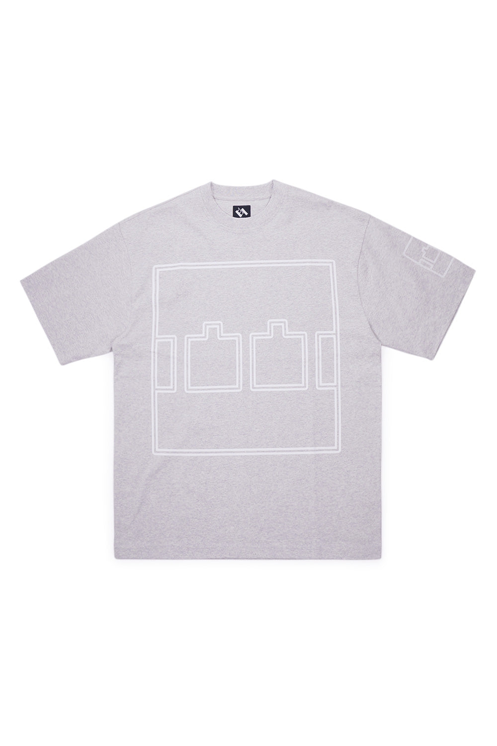 The Trilogy Tapes Logo Outline T-Shirt Grau Meliert