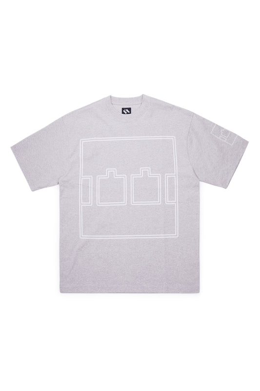 The Trilogy Tapes Logo Outline T-Shirt Grau Meliert