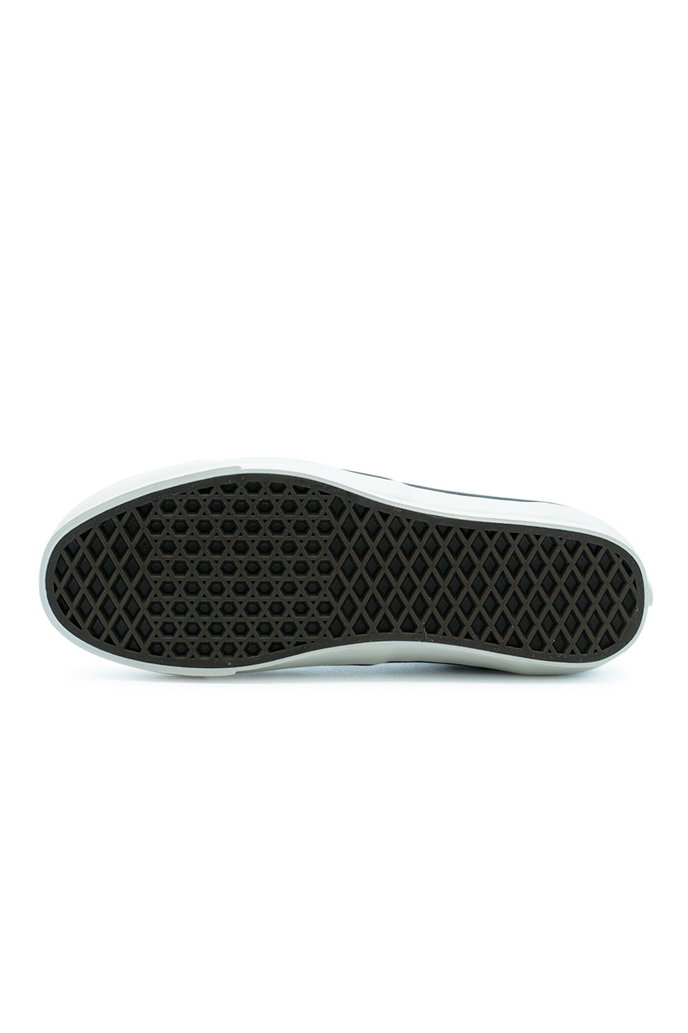 Vans LX Authentic 44 Diamond Check Black White waffle outsole close-up with classic Vans traction pattern designed for skateboard grip, board feel and everyday durability