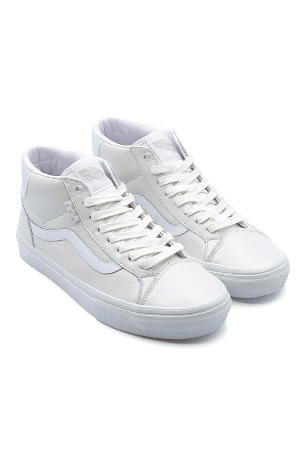 Vans Mid Skool (Skate) Shoe Pearl Leather White - BONKERS